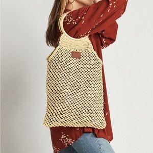 BRIXTON Courtney  Boho Beachy VibesWOVEN TOP HANDLE TOTE BAG